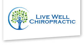 Live Well Chiropractic Logo On White Trapezoid